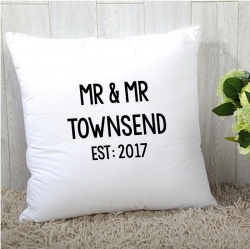 Mr & Mr Personalised Cushion